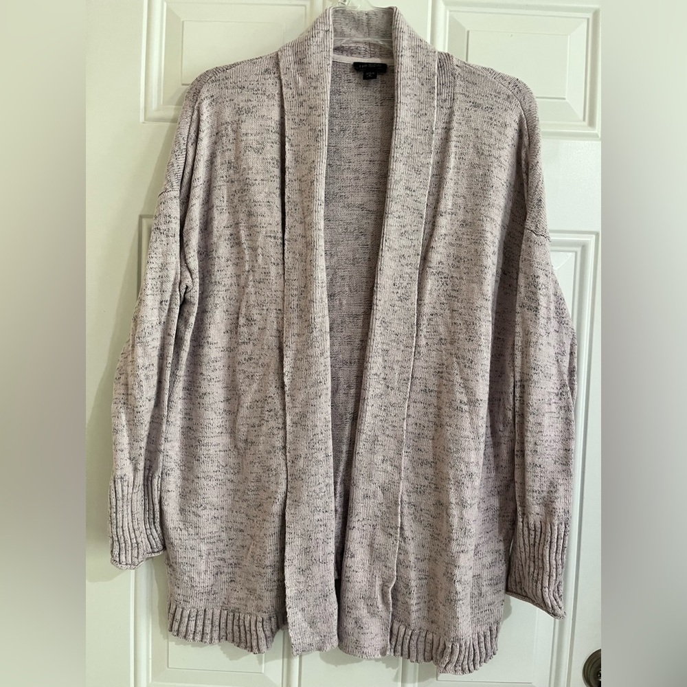 J Jill Wearever Collection Cardigan Sweater M Petite Light Purple Knit Lagenlook